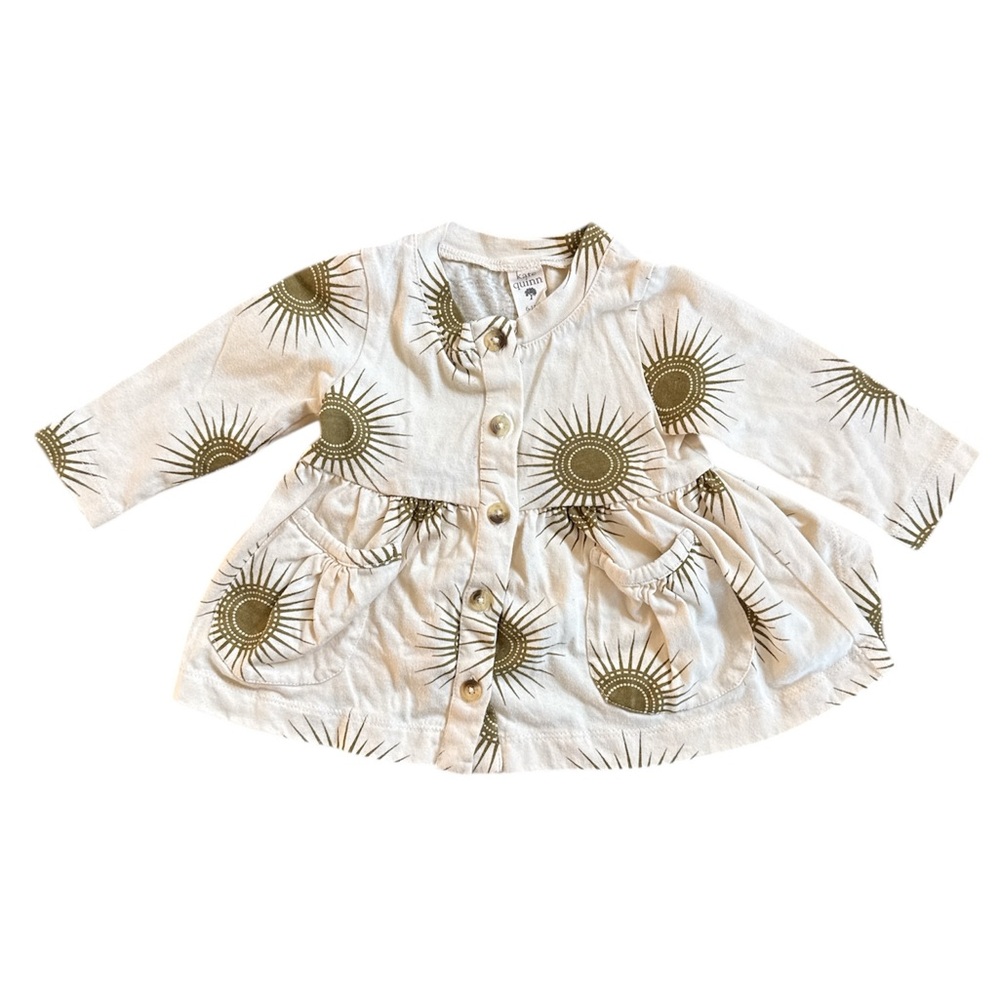 kate quinn Cream and‎ Olive Sunburst Button-Front  Top 6-12m